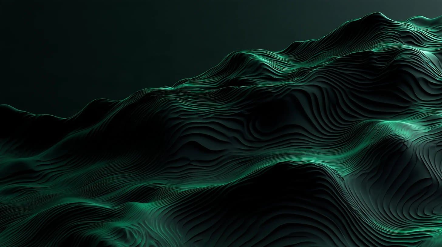 Fine green contour lines over dark ridges, representing measured energy across a fleet